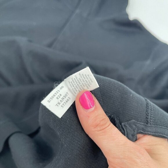 Banana Republic Sweater Large Mens Black Suede Patch Preppy Casual Pullover Knit - Picture 6 of 11